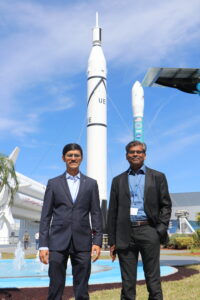 Indian Space Agency (ISRO) participants Perumal A.E. (left) and Sura P.S. posing for a photo. Photo Credit: NASA