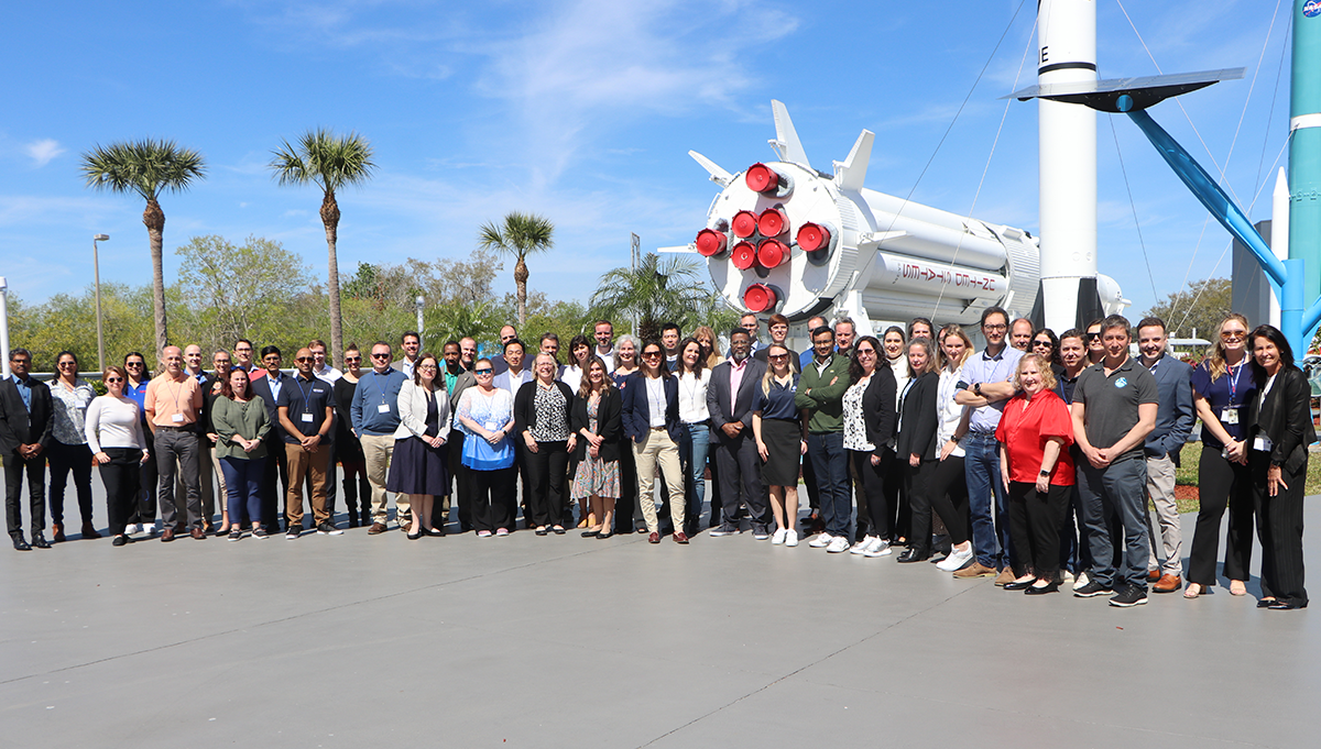 Participants in the APPEL KS International Project Management course pose for a photo at NASA’s Kennedy Space Center as the event draws to a close. Photo Credit: NASA