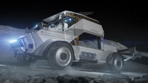 Artist's rendering of Lunar Outpost's Lunar Dawn lunar terrain vehicle. Image Credit: Lunar Outpost