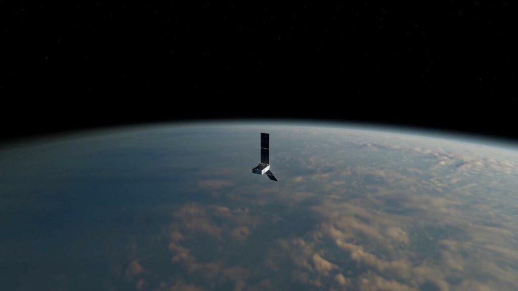 This artist's concept depicts one of two PREFIRE CubeSats in orbit around Earth. Image Credit: NASA/JPL-Caltech