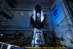 Dream Chaser and its cargo module undergoing testing at NASA’s Neil Armstrong Test Facility to prepare for the extreme environment of space. Photo Credit: NASA/Jef Janis