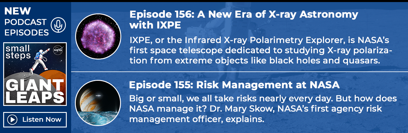 Banner for the latest APPEL KS podcast episodes. Credit: NASA/APPEL Knowledge Services